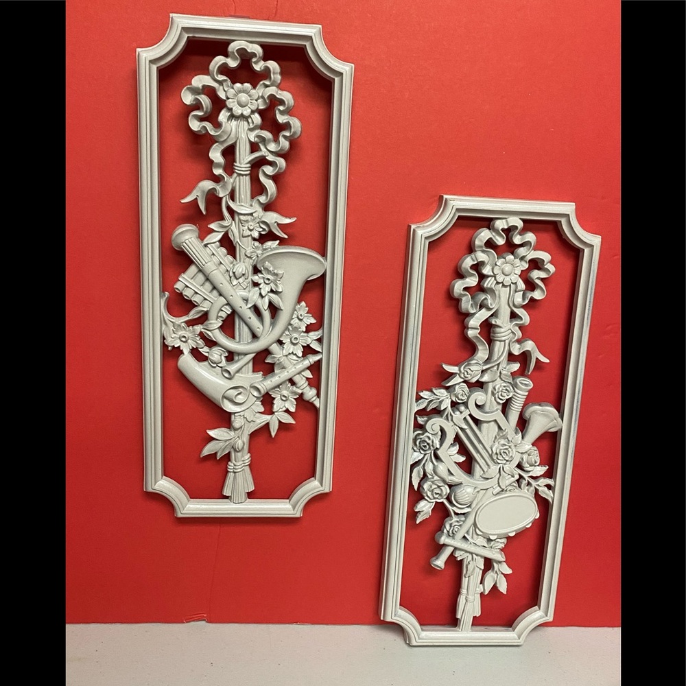 Mid Century modern Hollywood Regency Wall plaques